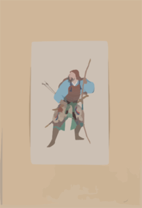 [samurai, Standing, Facing Left, Wearing Armor And Holding A Bow, Also Has Arrows And A Sword] Clip Art