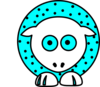 Sheep - Aqua With Black Polka-dots And White Feet Clip Art