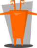 Orange Space Alien Clip Art