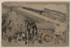 Perspective Print Of The Market On Odawaracho At Nihonbashi In Edo. Clip Art