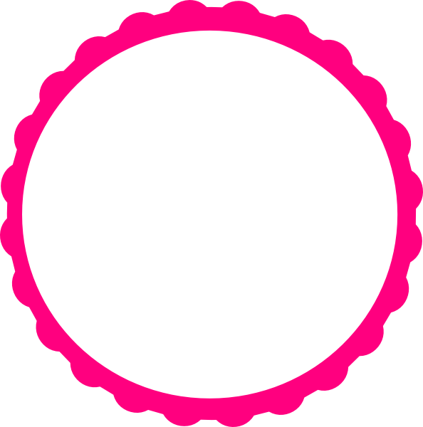 Download Pink Scallop Circle Frame Clip Art at Clker.com - vector ...