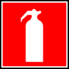 White Fire Extinguisher With Red Background Clip Art