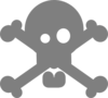 Gray Skull And Crossbones Clip Art