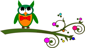 Blue Owl Colorful Branch 8 Clip Art